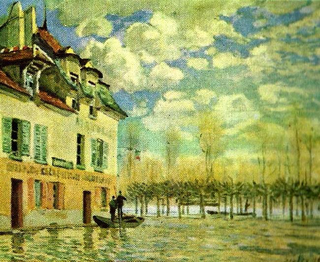 Alfred Sisley oversvamning i port Sweden oil painting art